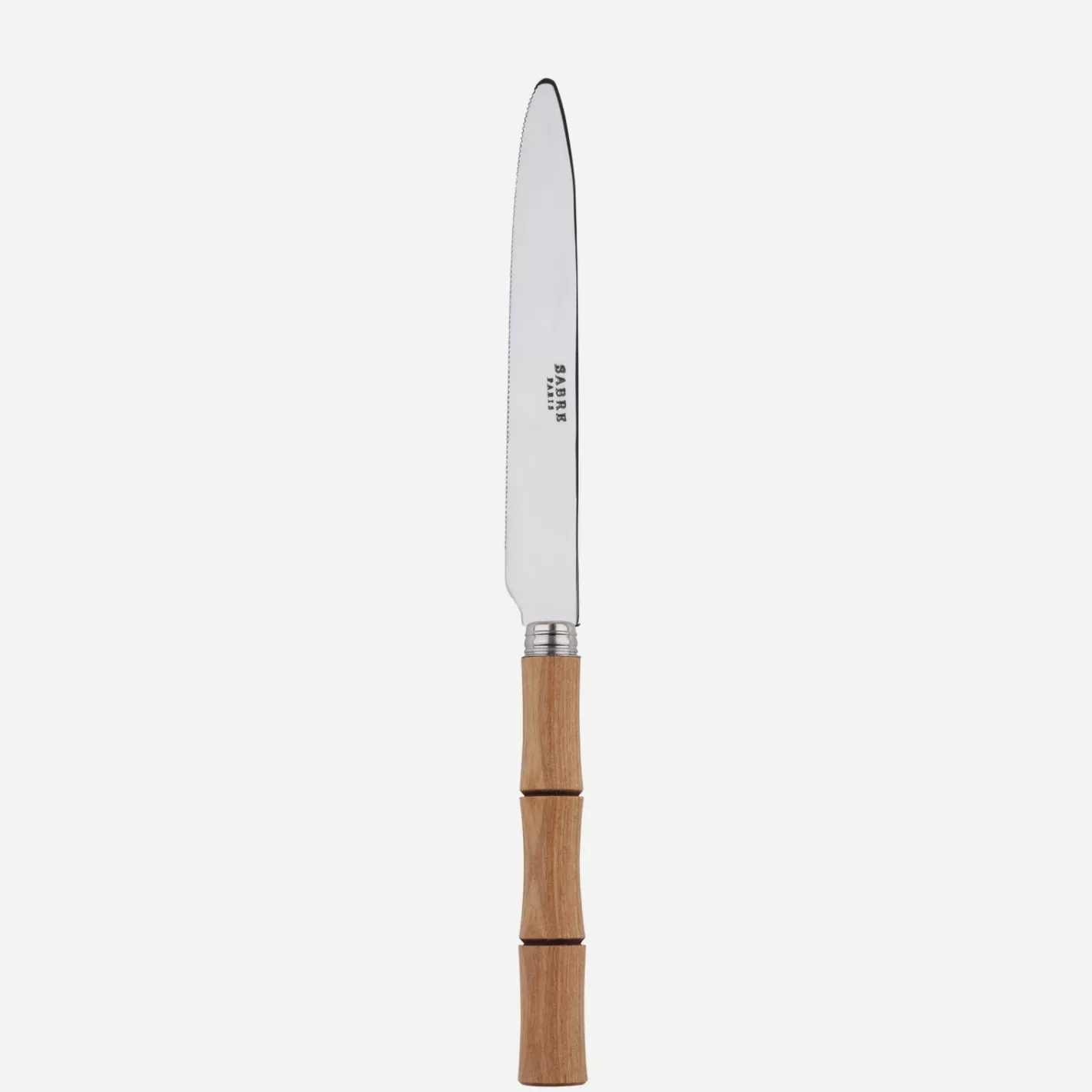 Sabre Paris Serrated Dinner Knife Blade>Bamboo, Light press wood