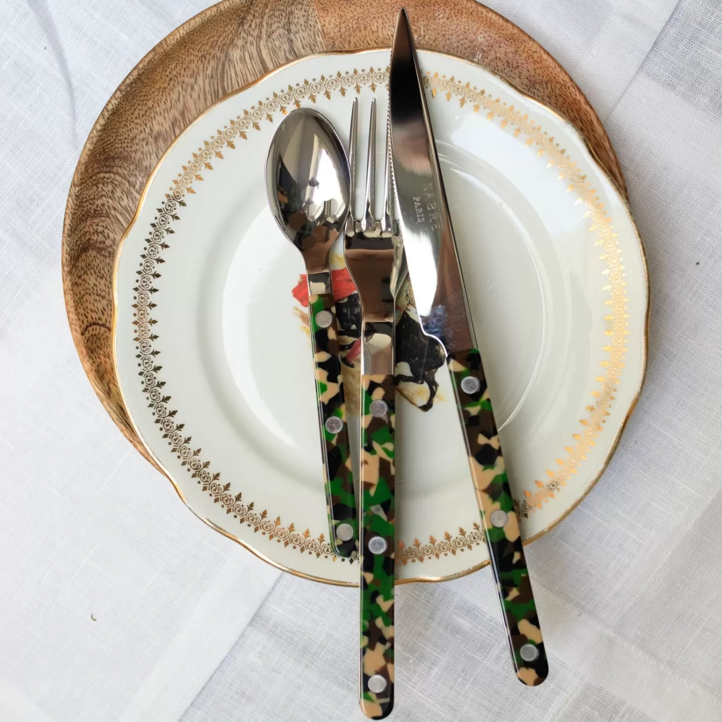 Sabre Paris Dinner Knife>Bistrot Camouflage, Green