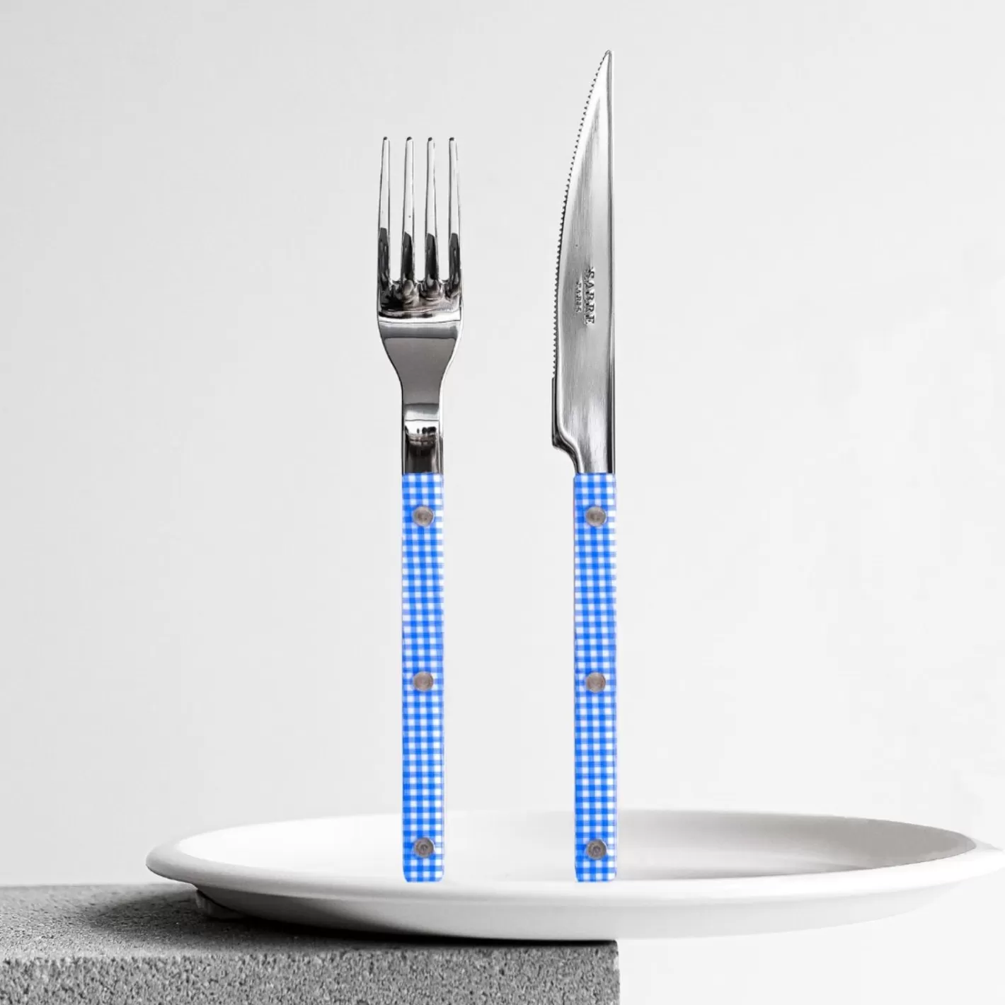 Sabre Paris Dinner Fork>Bistrot Gingham, Blue