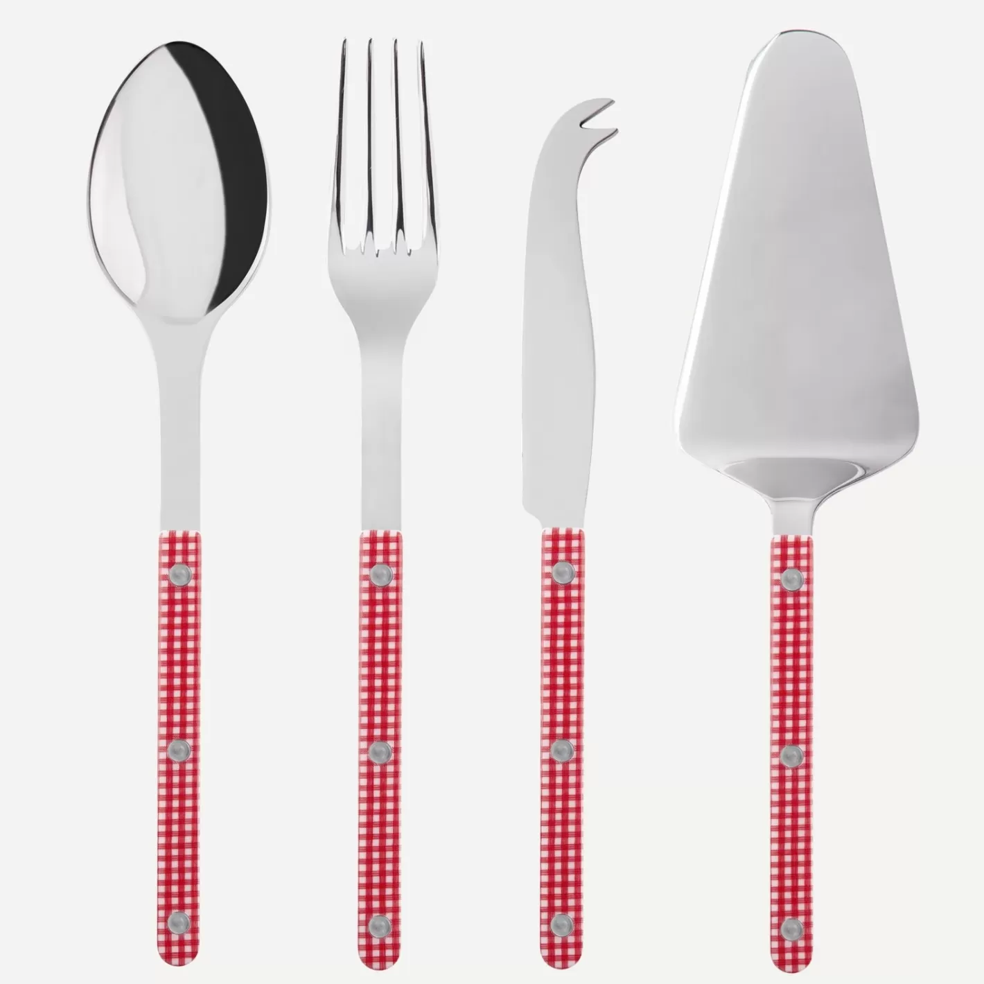 Sabre Paris Set Of 4 Must-Have Serving Pieces>Bistrot Gingham, Red