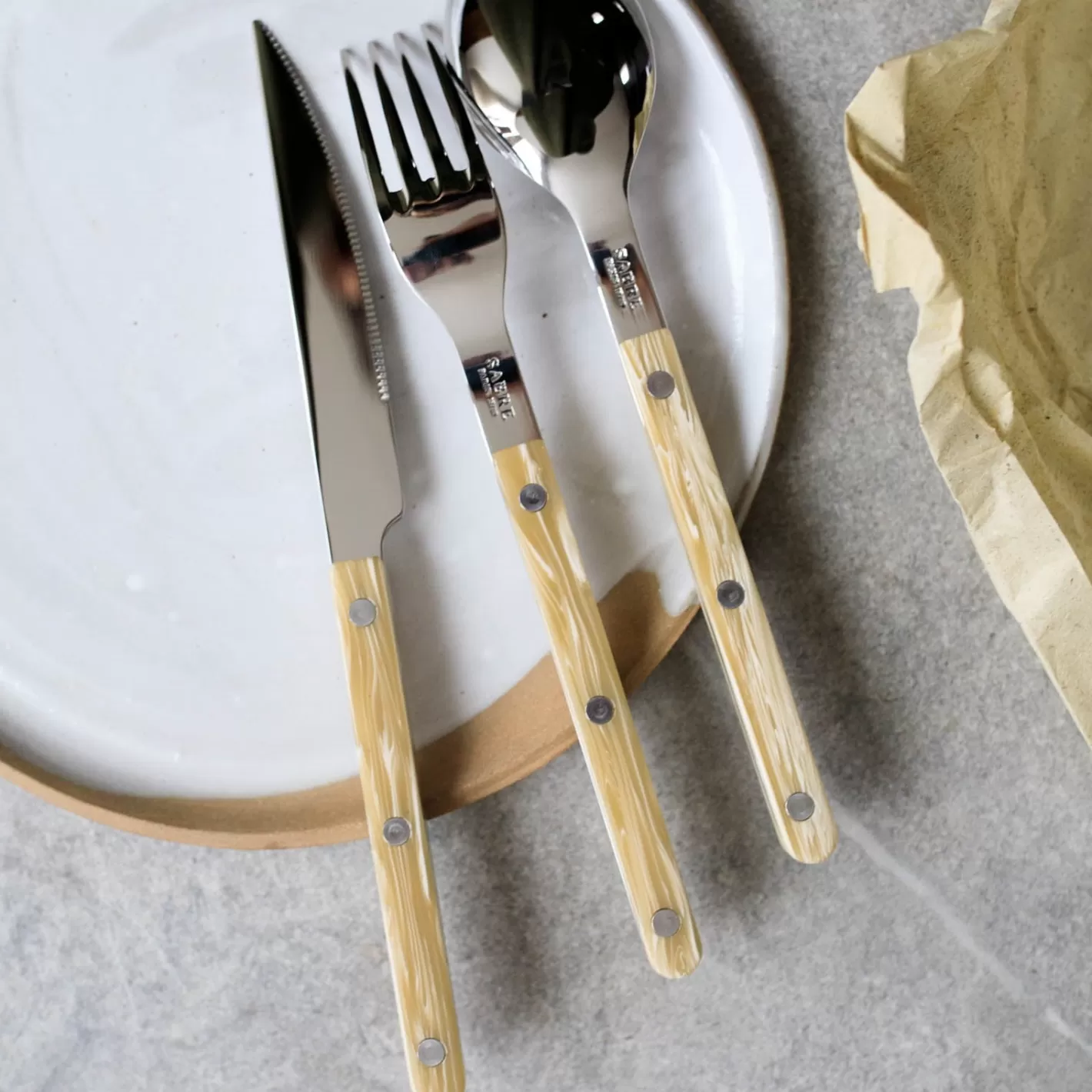 Sabre Paris Dinner Fork>Bistrot Horn, Faux Horn