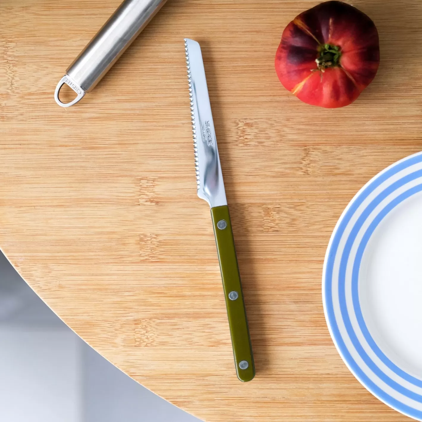 Sabre Paris Tomato Knife>Bistrot Solid, Green fern