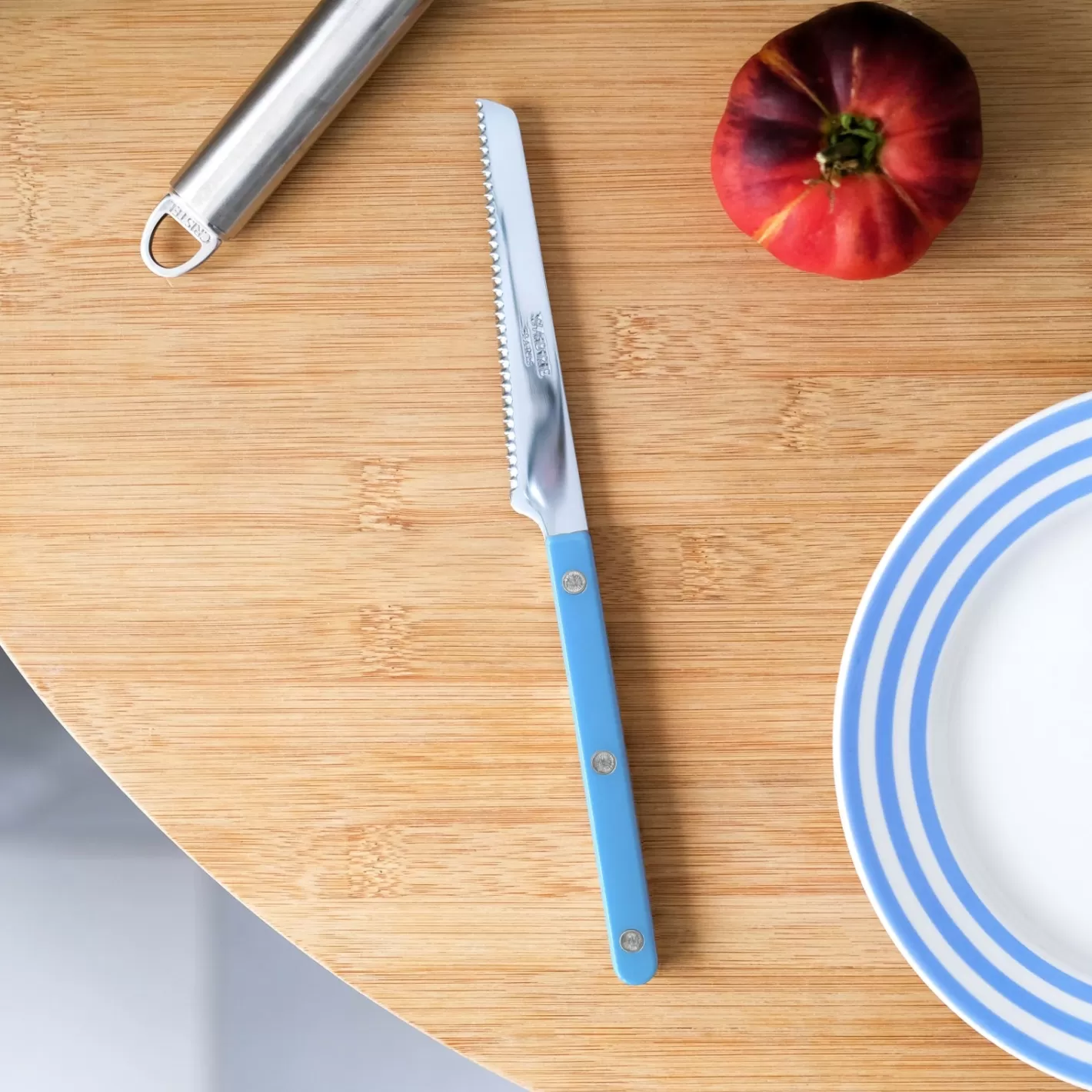 Sabre Paris Tomato Knife>Bistrot Solid, Pastel blue