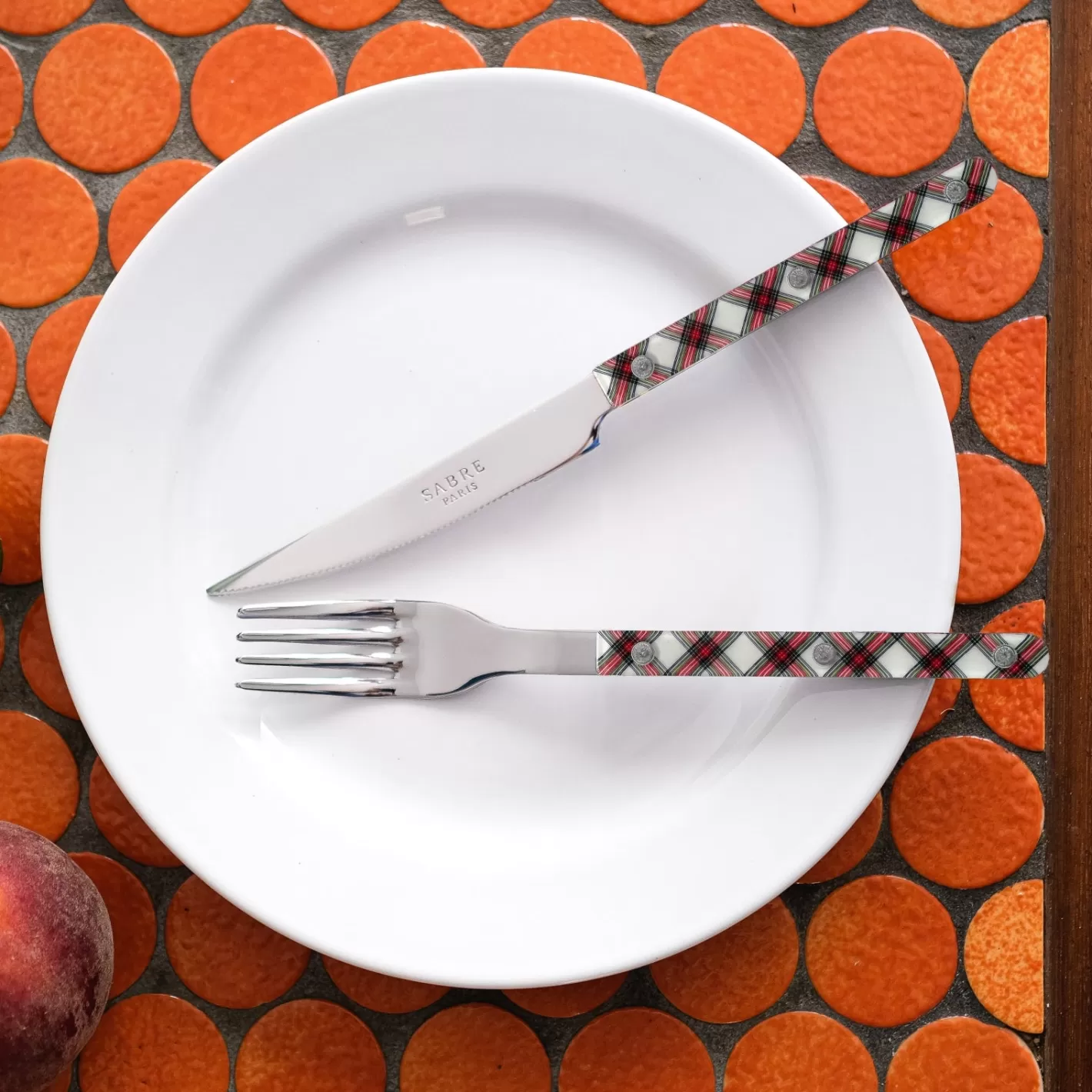 Sabre Paris Dinner Fork>Bistrot Tartan, White