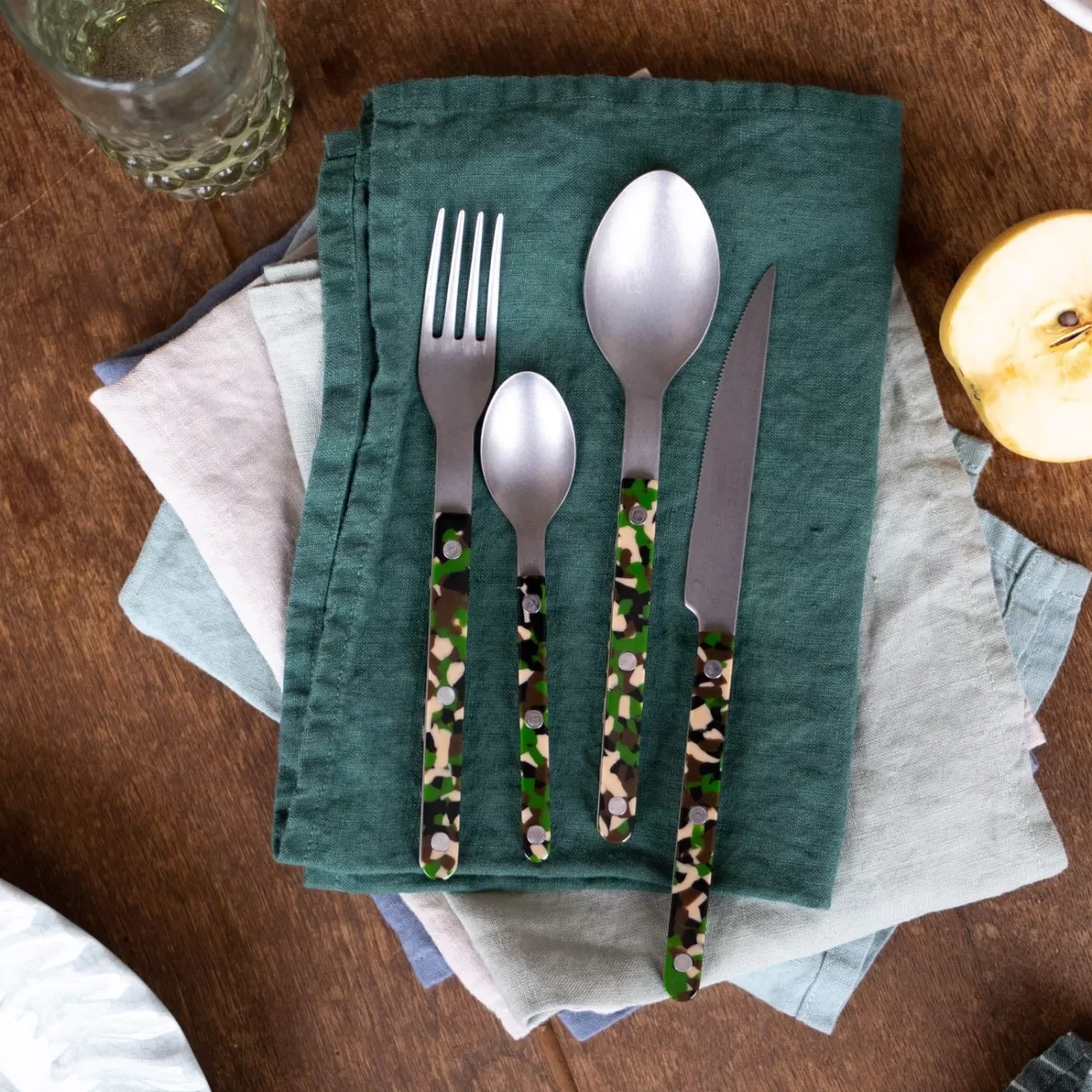 Sabre Paris 48 Pieces Set>Bistrot Vintage Camouflage, Green