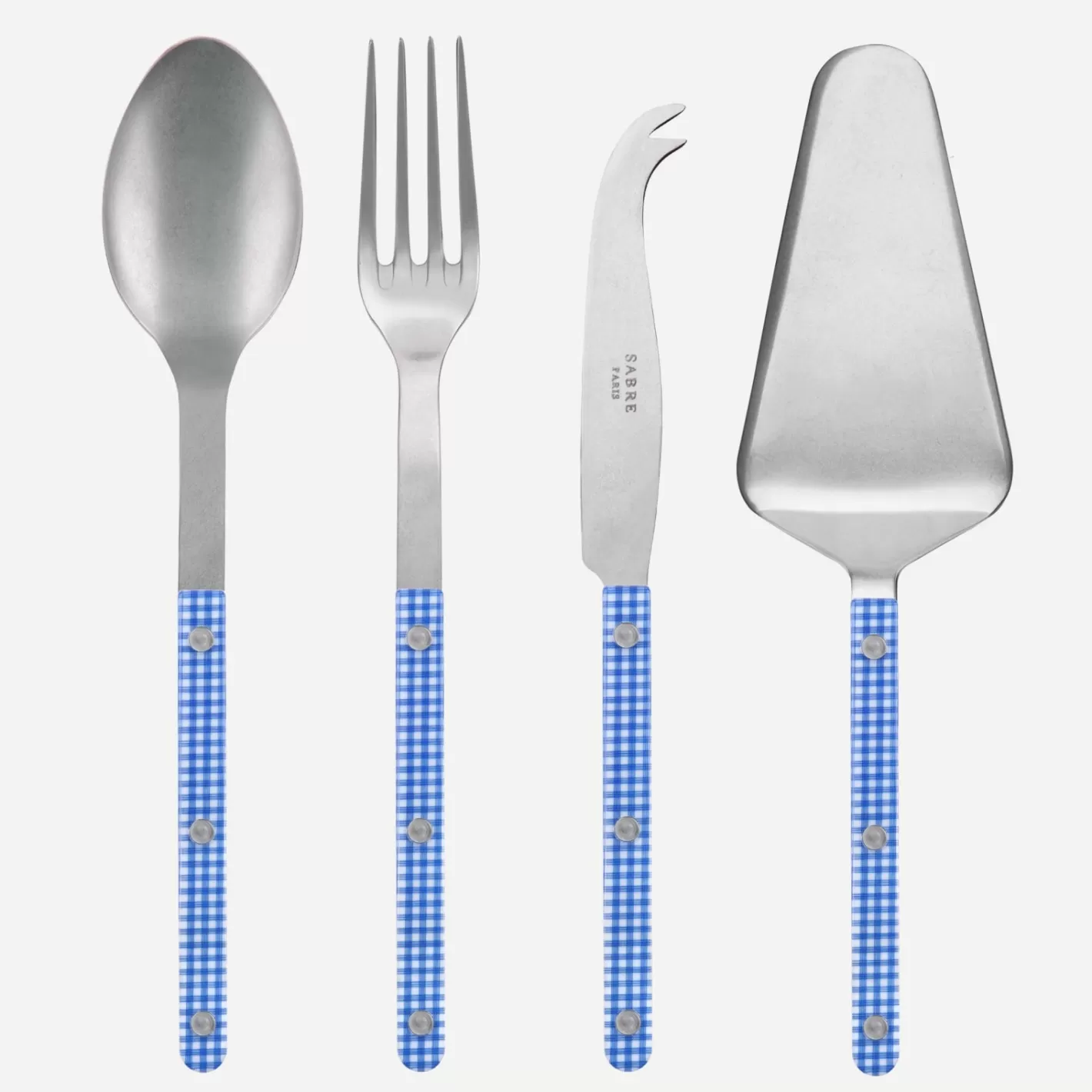 Sabre Paris Set Of 4 Must-Have Serving Pieces>Bistrot Vintage Gingham, Blue