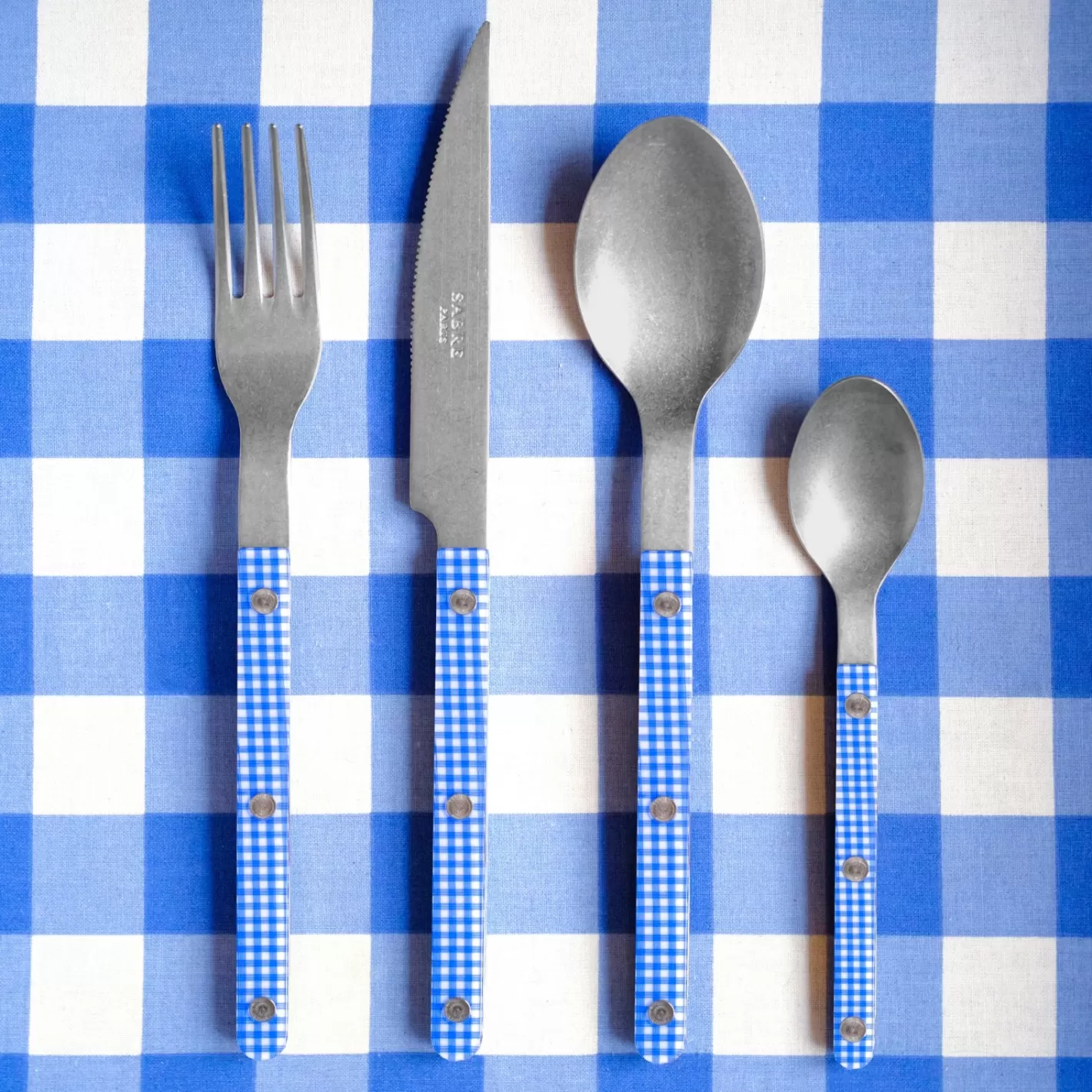 Sabre Paris Set Of 4 Pieces>Bistrot Vintage Gingham, Blue