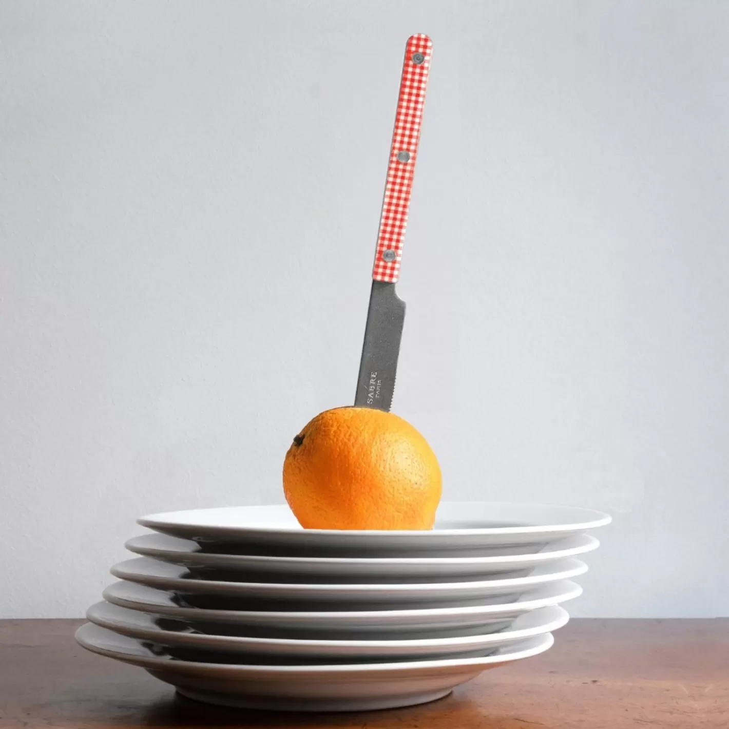 Sabre Paris Dinner Knife>Bistrot Vintage Gingham, Red