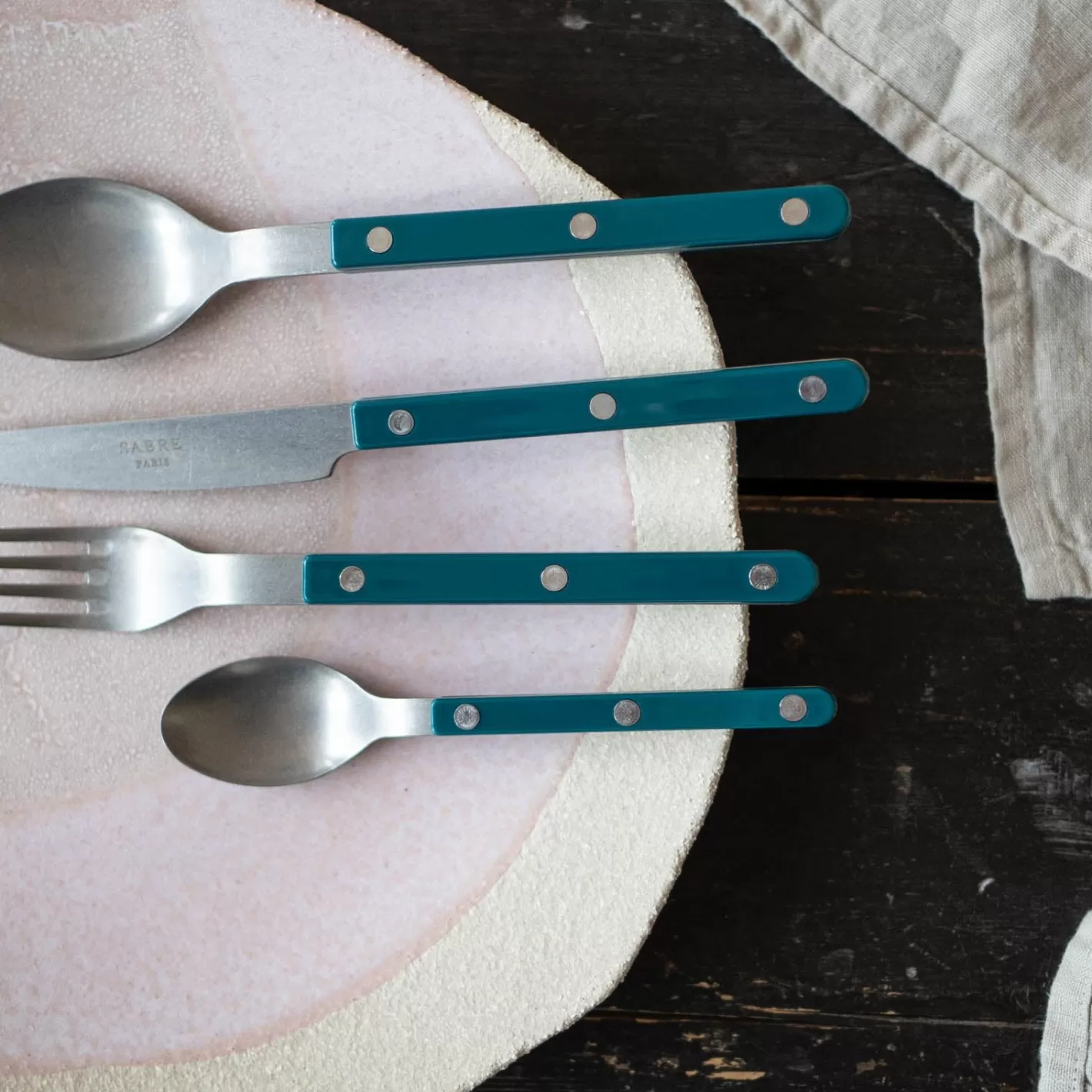 Sabre Paris 24 Pieces Set>Bistrot Vintage Solid, Aquamarine