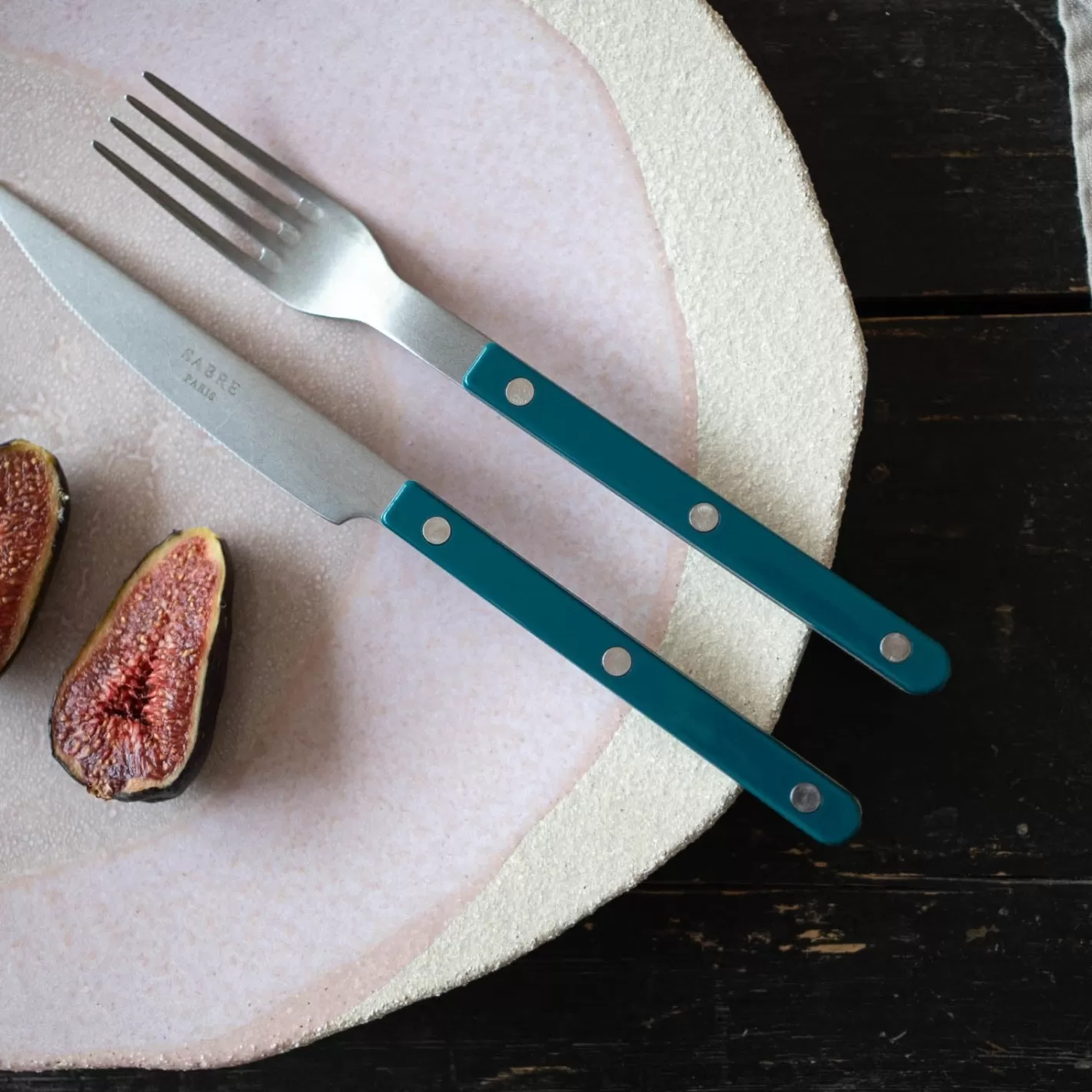 Sabre Paris 48 Pieces Set>Bistrot Vintage Solid, Aquamarine