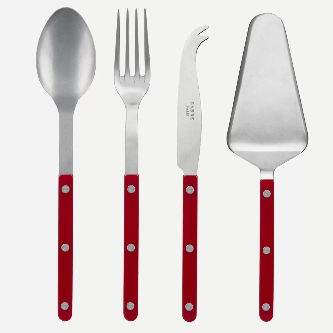 Sabre Paris Set Of 4 Must-Have Serving Pieces>Bistrot Vintage Solid, Burgundy