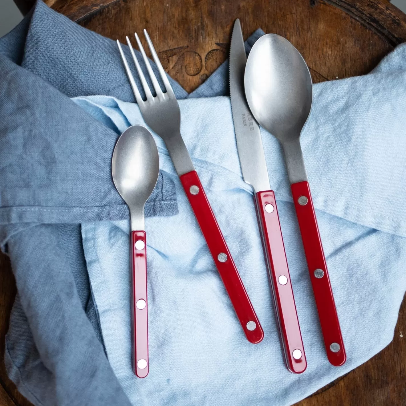 Sabre Paris 48 Pieces Set>Bistrot Vintage Solid, Burgundy