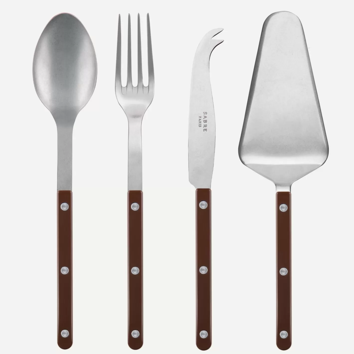 Sabre Paris Set Of 4 Must-Have Serving Pieces>Bistrot Vintage Solid, Chocolate
