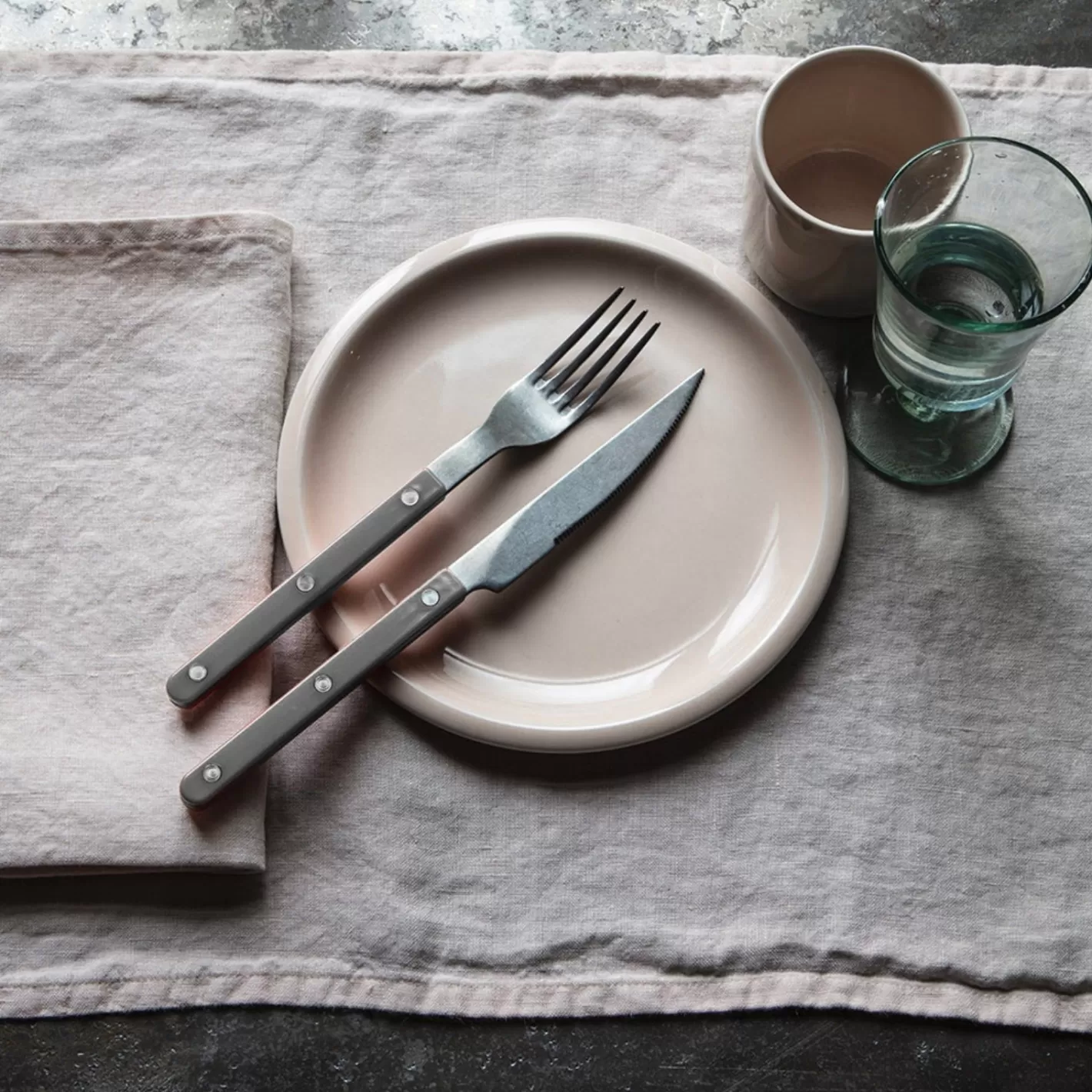 Sabre Paris 48 Pieces Set>Bistrot Vintage Solid, Dark grey