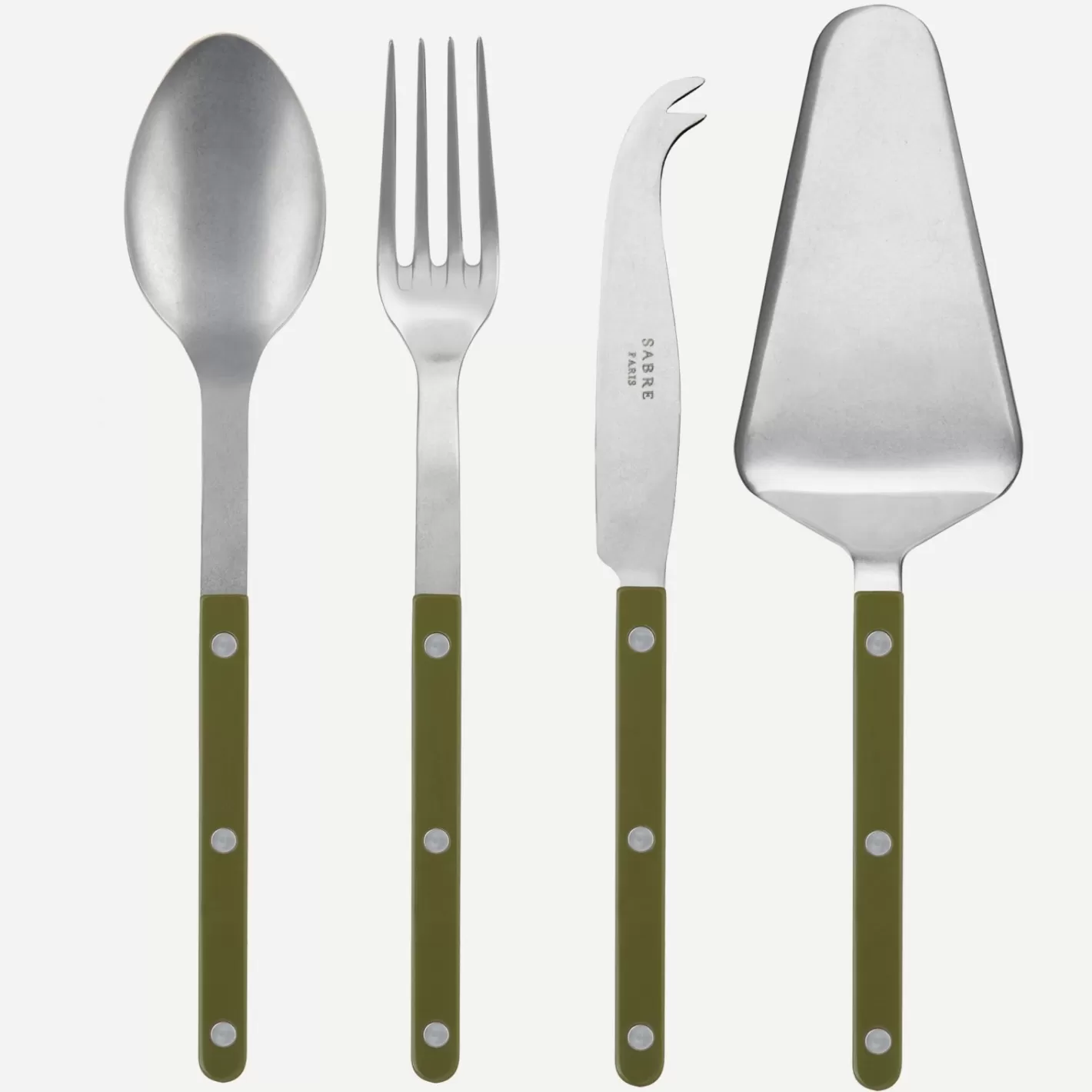 Sabre Paris Set Of 4 Must-Have Serving Pieces>Bistrot Vintage Solid, Green fern