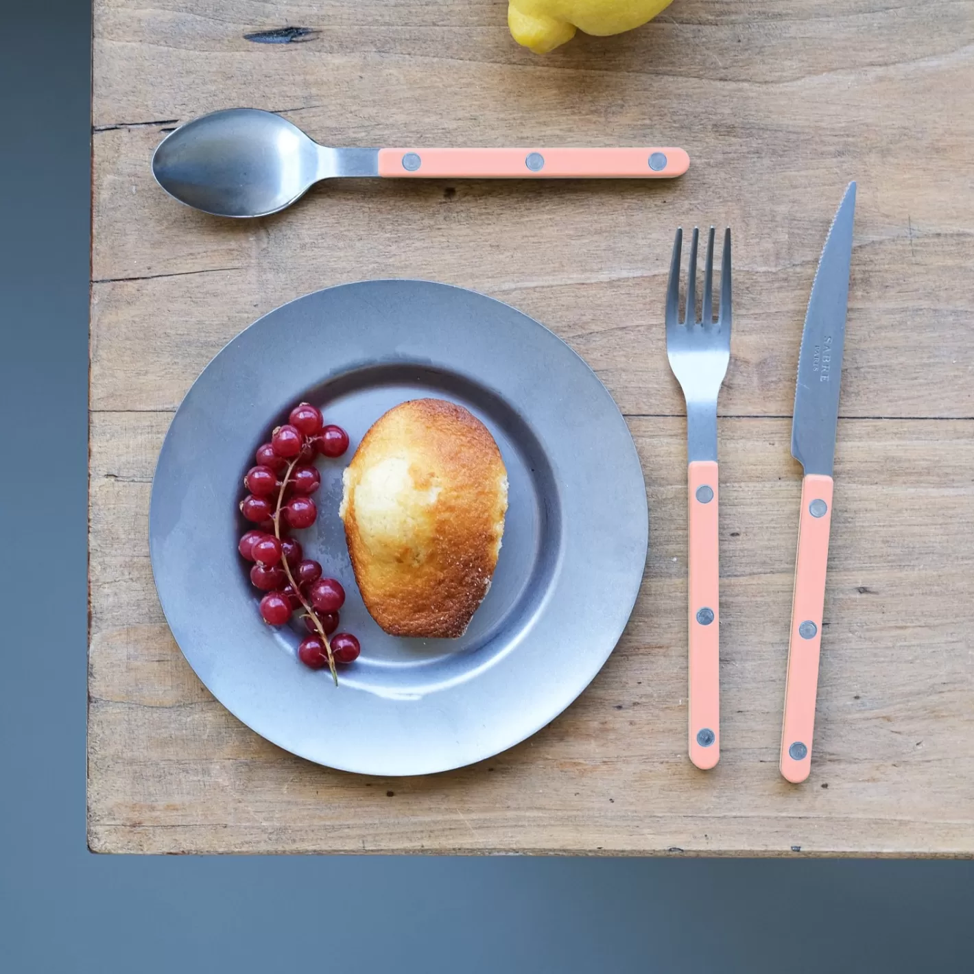 Sabre Paris Dessert Spoon>Bistrot Vintage Solid, Nude Pink