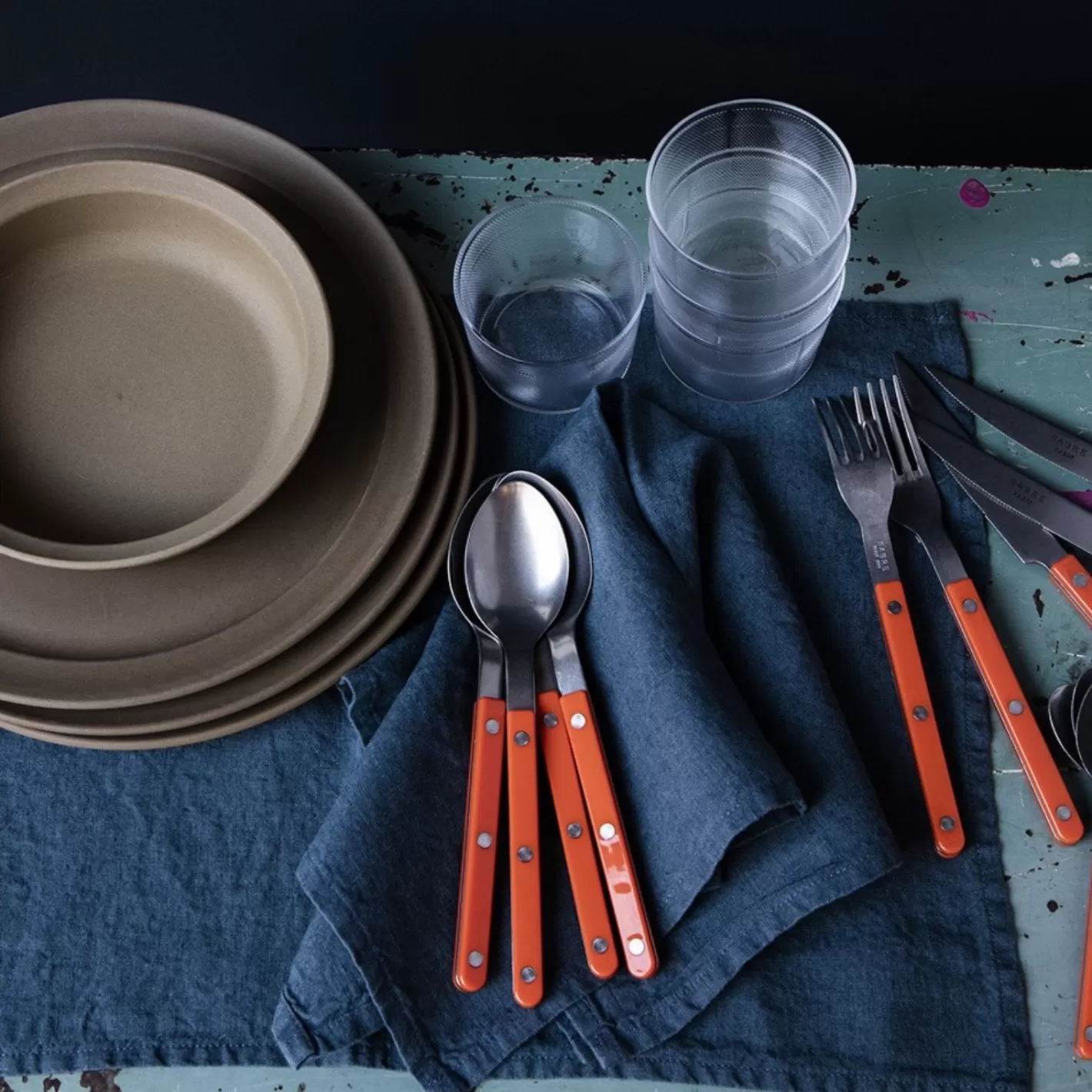 Sabre Paris Dinner Knife>Bistrot Vintage Solid, Orange