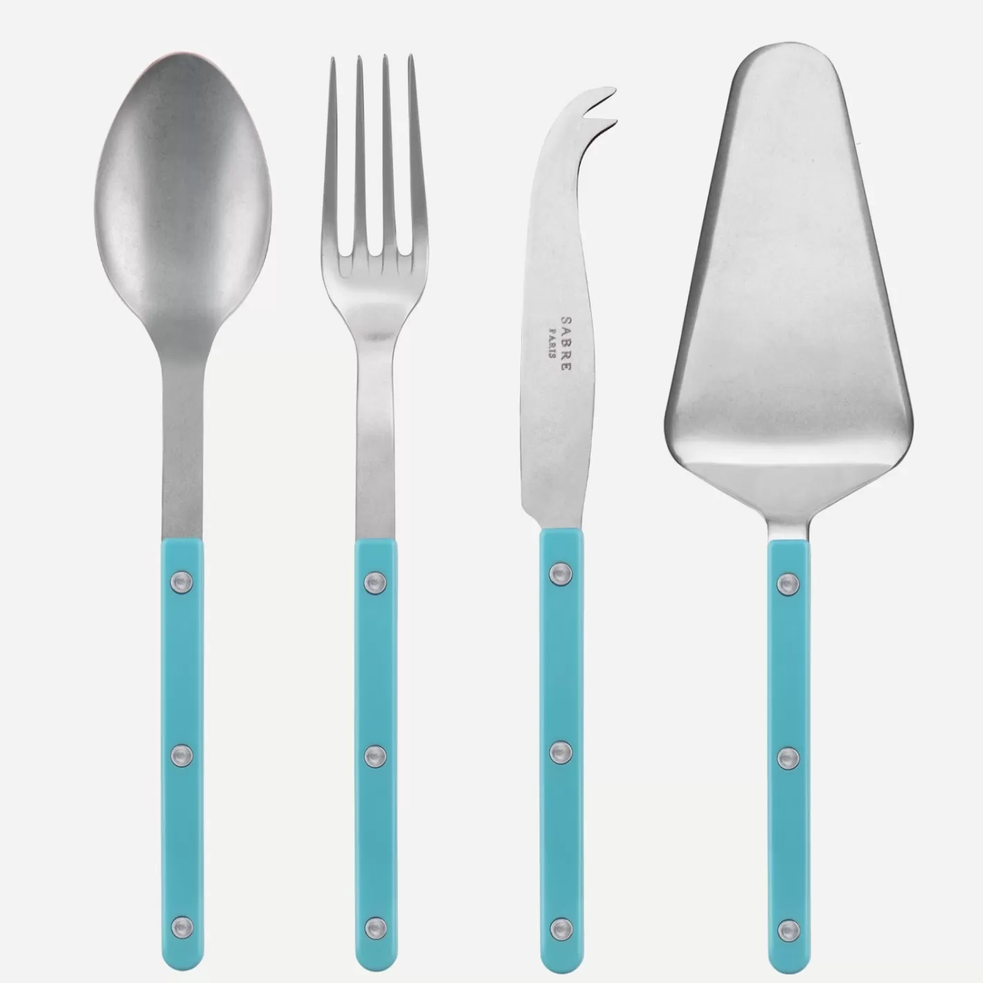 Sabre Paris Set Of 4 Must-Have Serving Pieces>Bistrot Vintage Solid, Turquoise