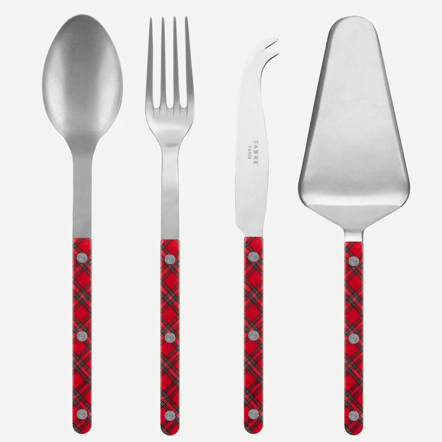 Sabre Paris Set Of 4 Must-Have Serving Pieces>Bistrot Vintage Tartan, Red