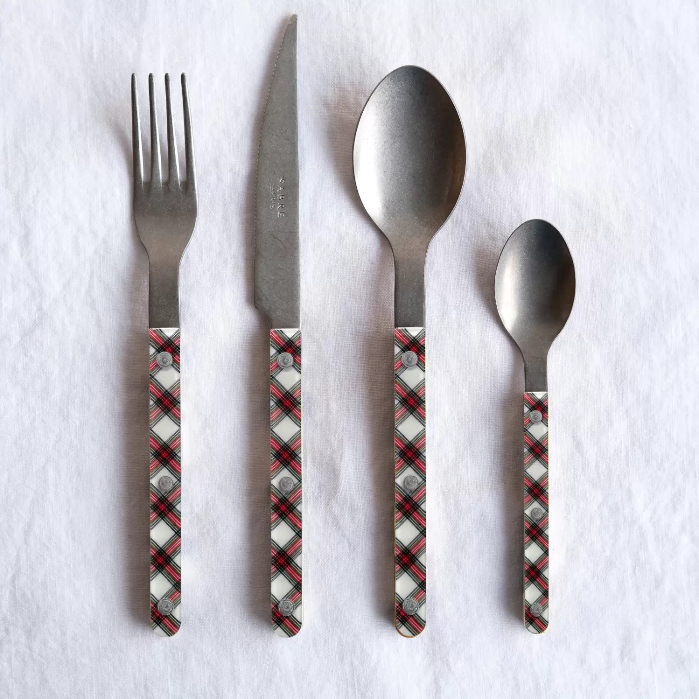 Sabre Paris Set Of 5 Pieces>Bistrot Vintage Tartan, White