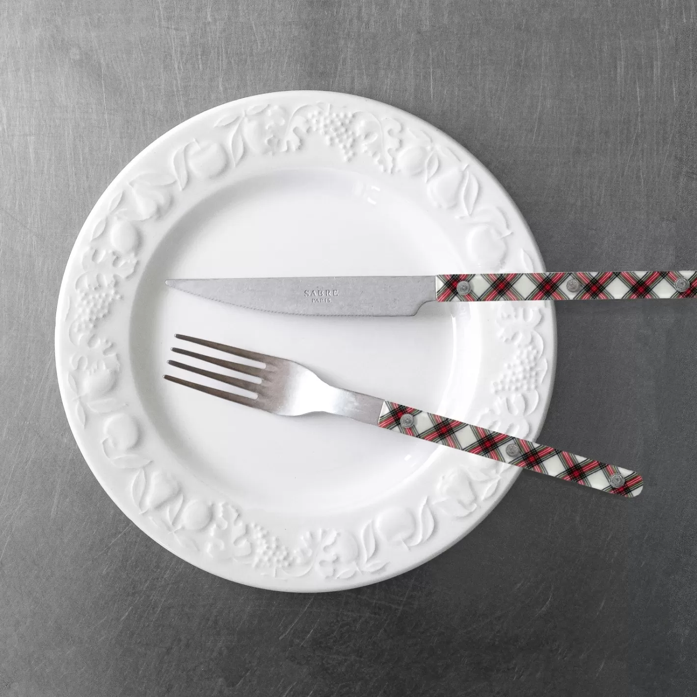 Sabre Paris Teaspoon>Bistrot Vintage Tartan, White