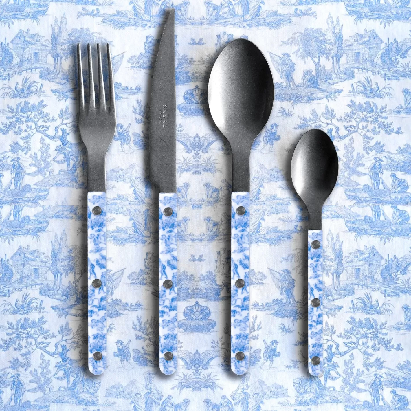 Sabre Paris Set Of 5 Pieces>Bistrot Vintage Toile, Blue