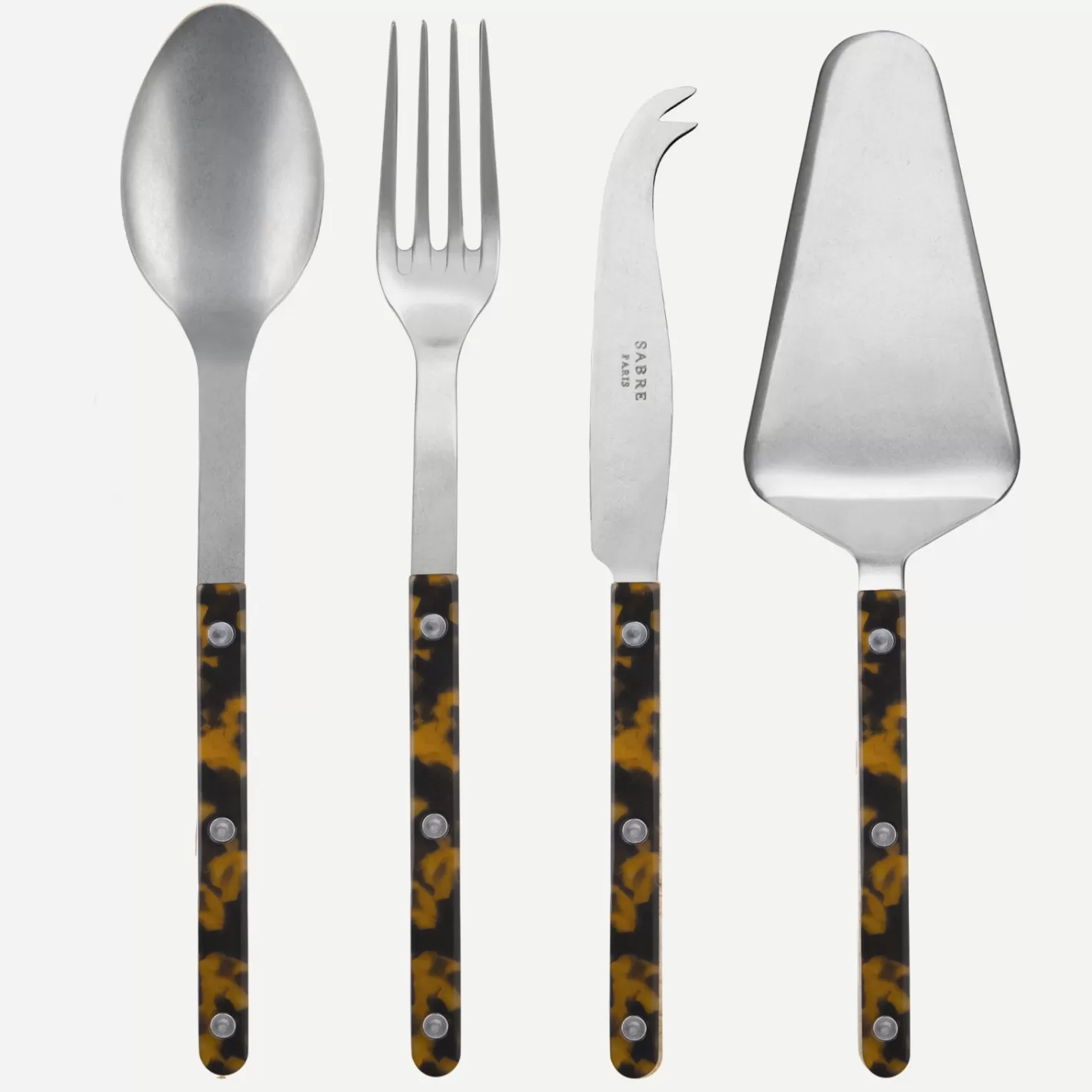 Sabre Paris Set Of 4 Must-Have Serving Pieces>Bistrot Vintage Tortoise, Faux Tortoise