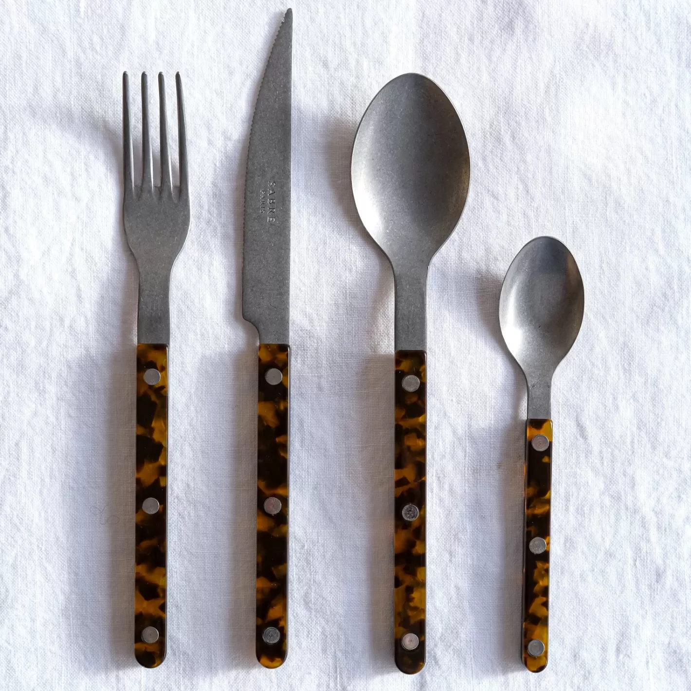 Sabre Paris Set Of 4 Pieces>Bistrot Vintage Tortoise, Faux Tortoise