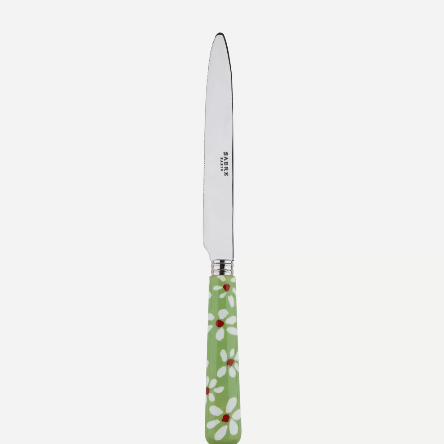 Sabre Paris Serrated Dinner Knife Blade>Daisy, Garden green