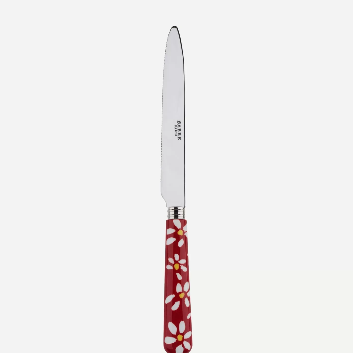 Sabre Paris Serrated Dinner Knife Blade>Daisy, Red