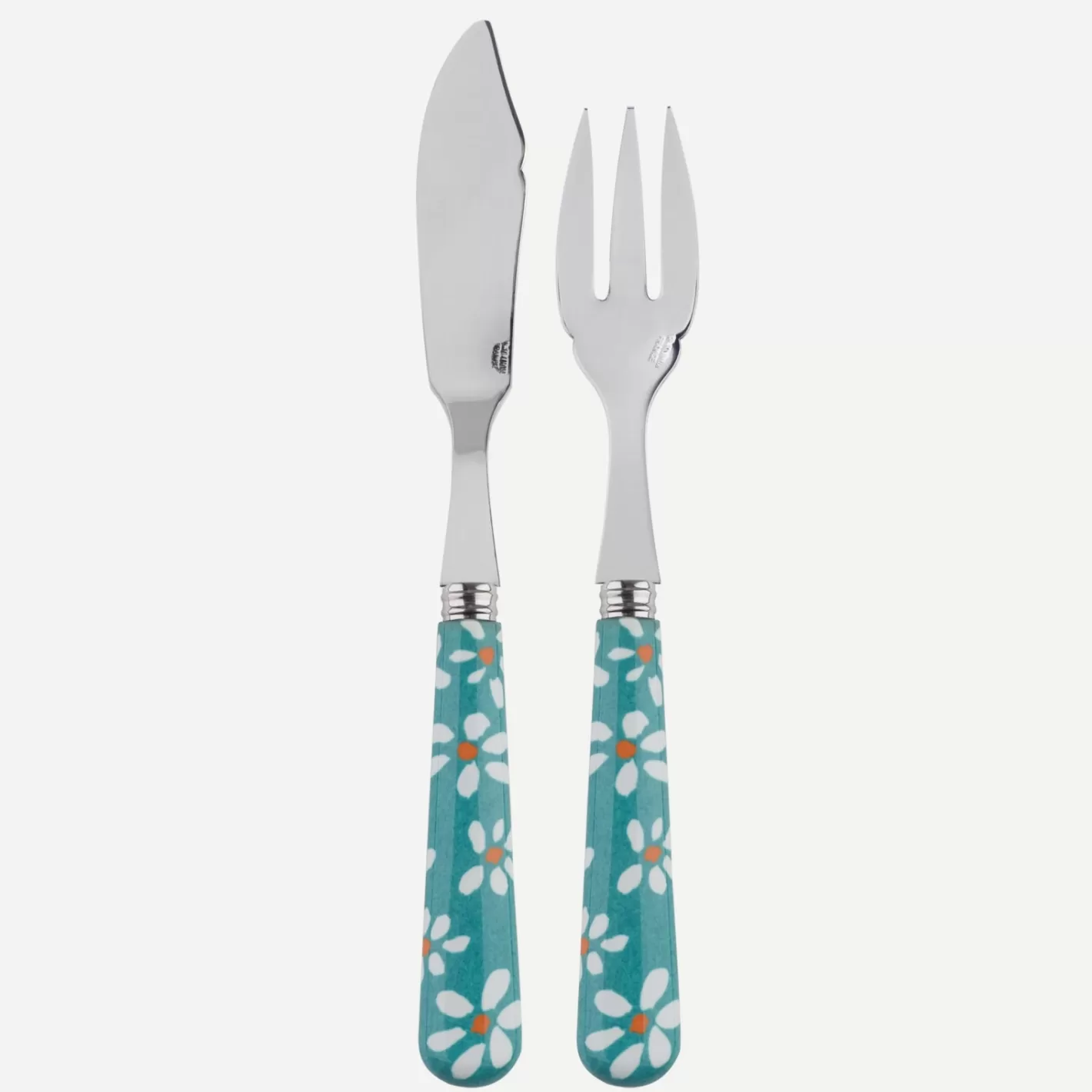 Sabre Paris Fish Knife | Fish Fork>Daisy, Turquoise