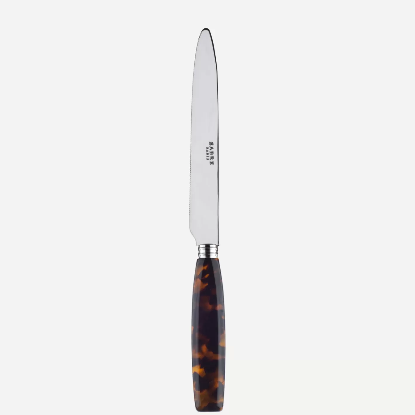 Sabre Paris Serrated Dinner Knife Blade>Djembe, Faux Tortoise