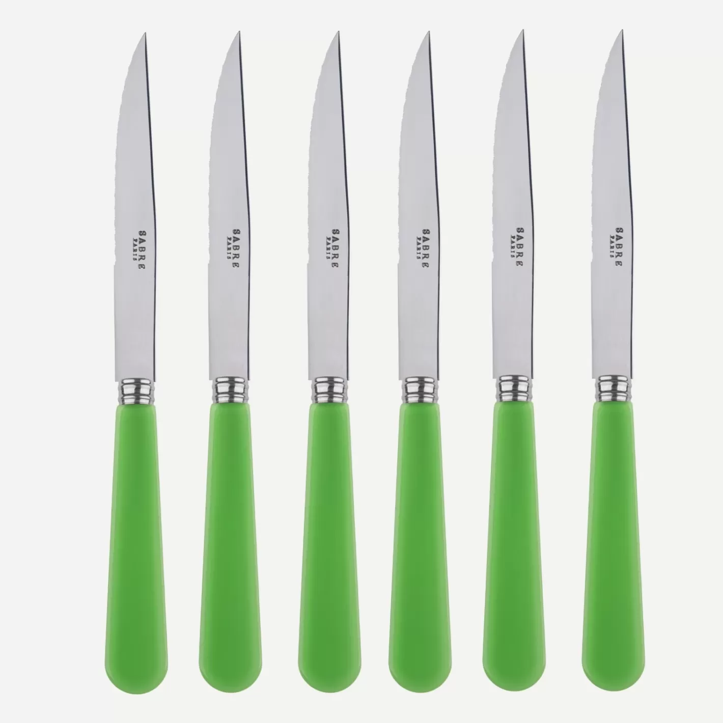 Sabre Paris Set Of 6 Steak Knives>Duo, Garden green