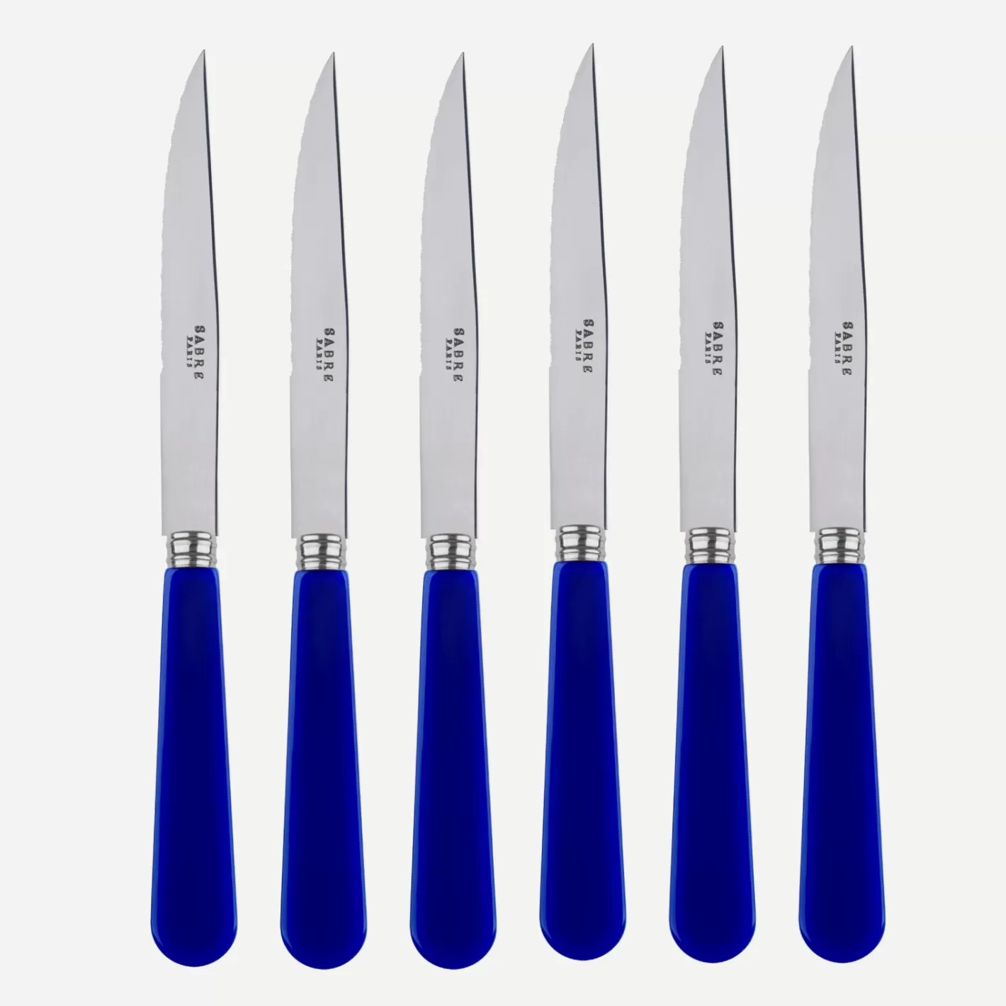 Sabre Paris Set Of 6 Steak Knives>Duo, Lapis blue