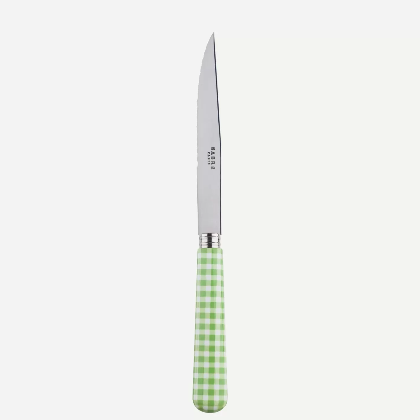 Sabre Paris Steak Knife>Gingham, Garden green