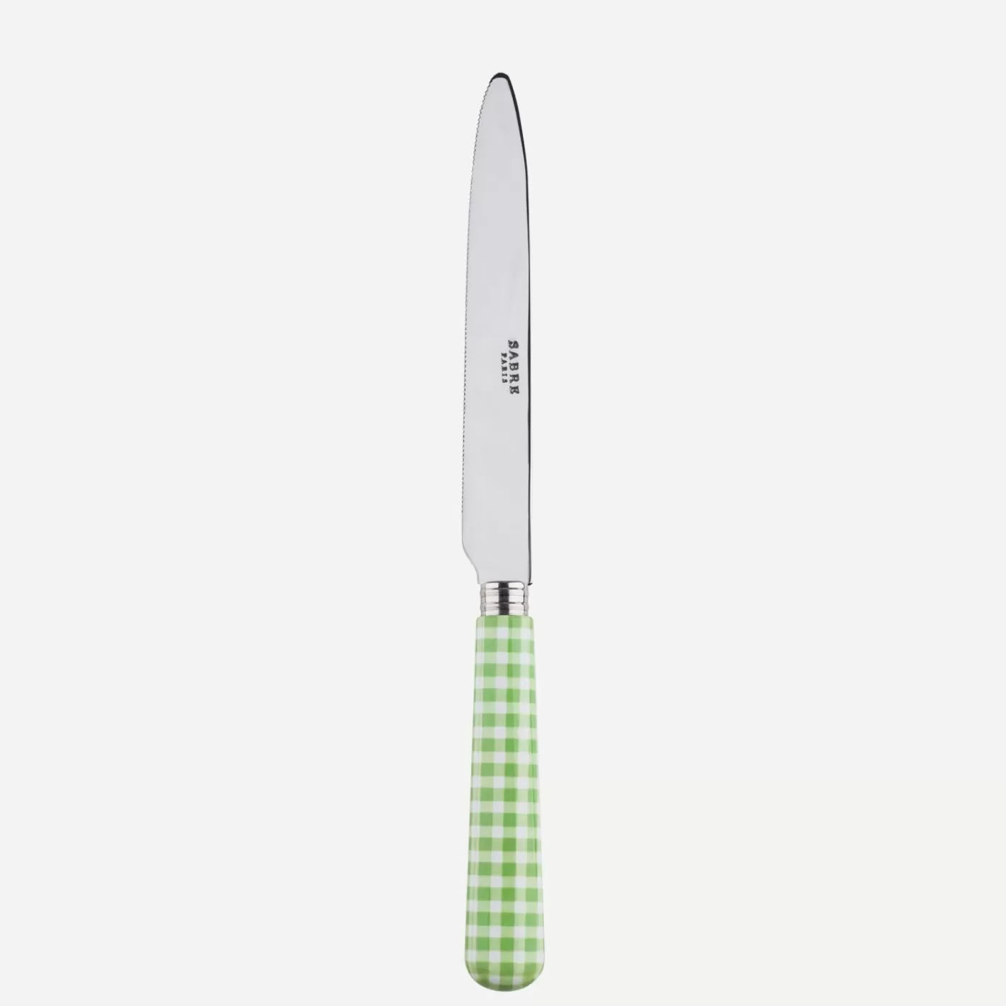 Sabre Paris Serrated Dinner Knife Blade>Gingham, Garden green