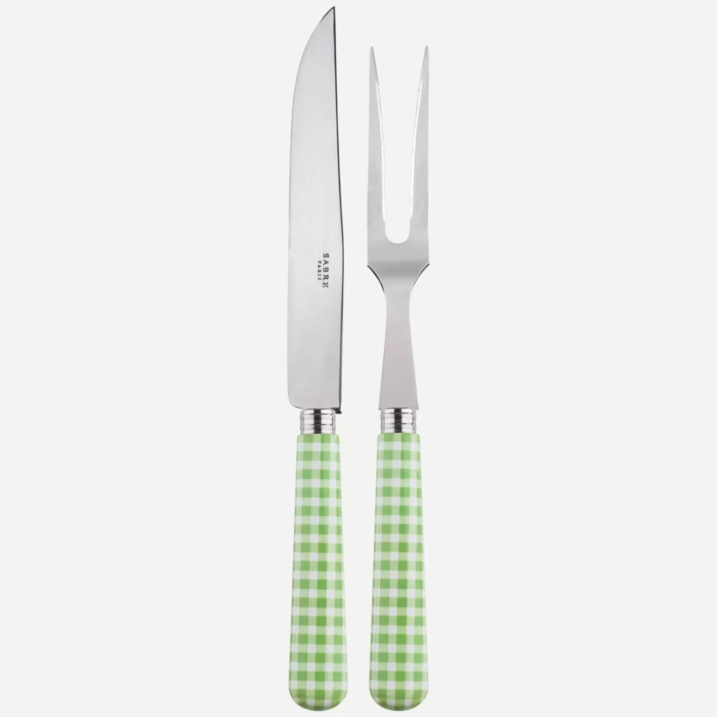 Sabre Paris Carving Set>Gingham, Garden green