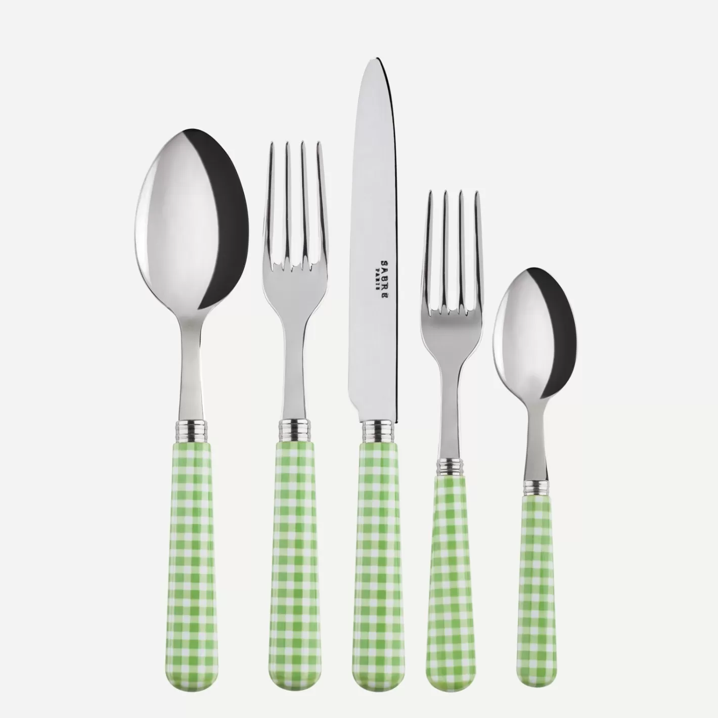 Sabre Paris Set Of 5 Pieces>Gingham, Garden green