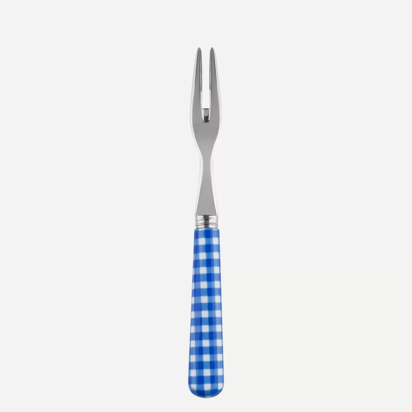 Sabre Paris Cocktail Fork>Gingham, Lapis blue