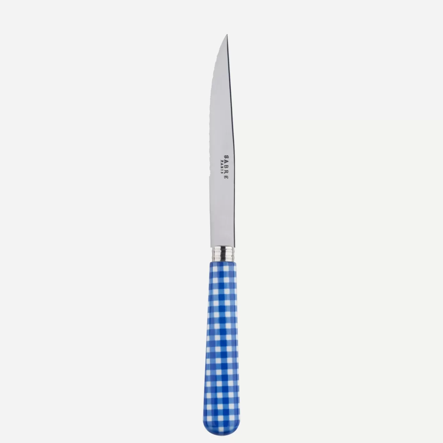 Sabre Paris Steak Knife>Gingham, Lapis blue