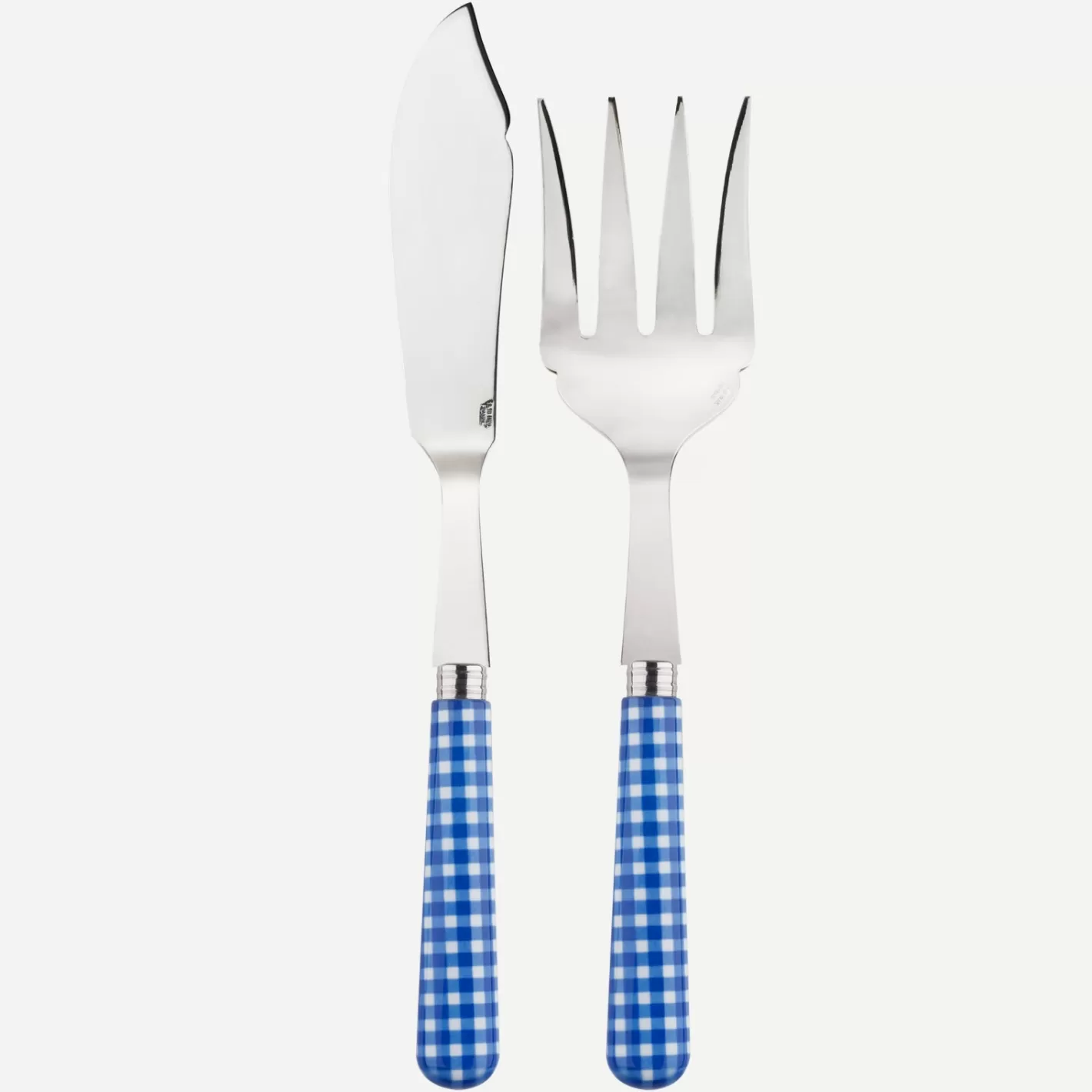 Sabre Paris Fish Serving Set>Gingham, Lapis blue