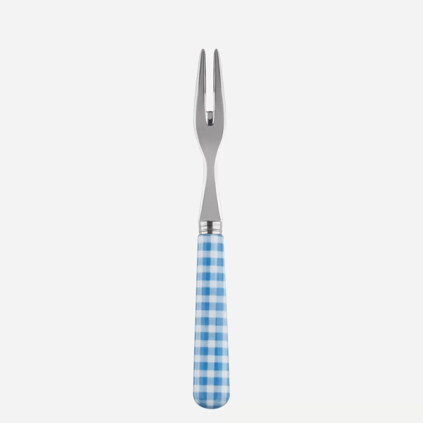 Sabre Paris Cocktail Fork>Gingham, Light blue