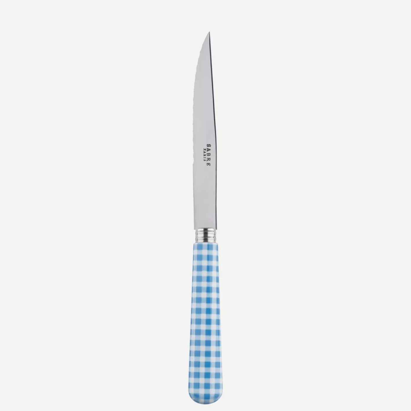 Sabre Paris Steak Knife>Gingham, Light blue