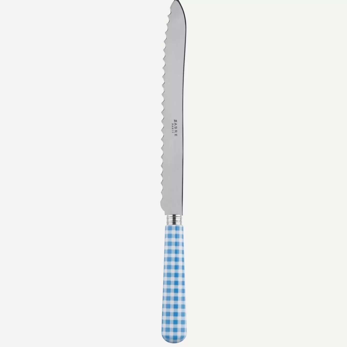 Sabre Paris Bread Knife>Gingham, Light blue