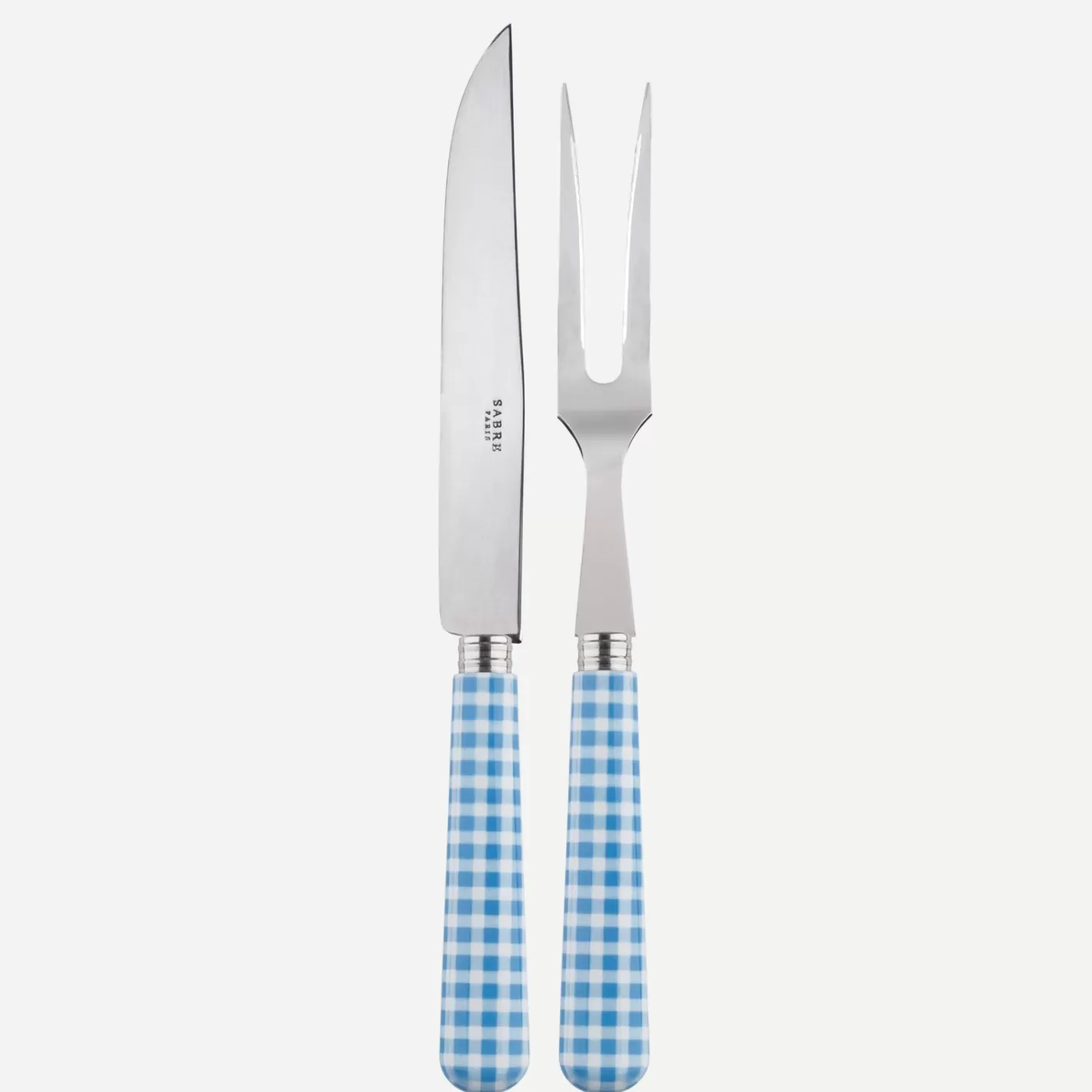 Sabre Paris Carving Set>Gingham, Light blue