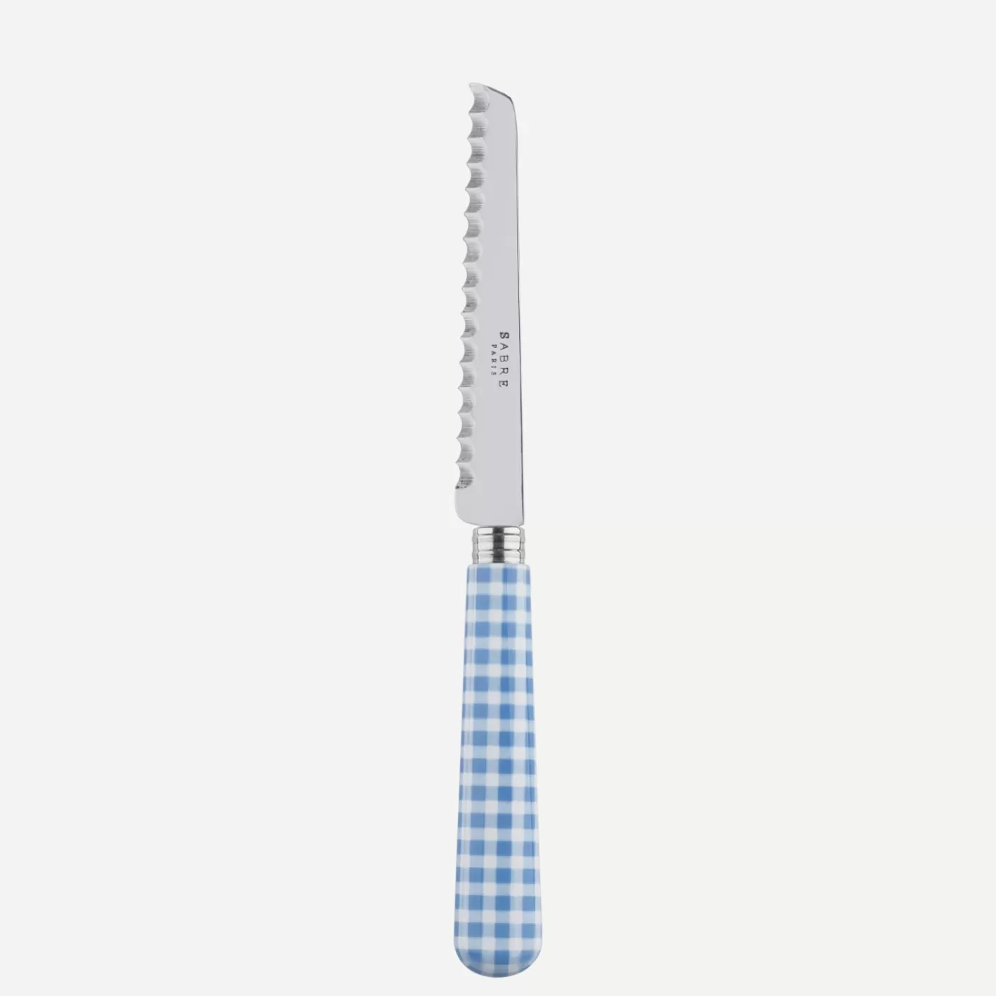 Sabre Paris Tomato Knife>Gingham, Light blue