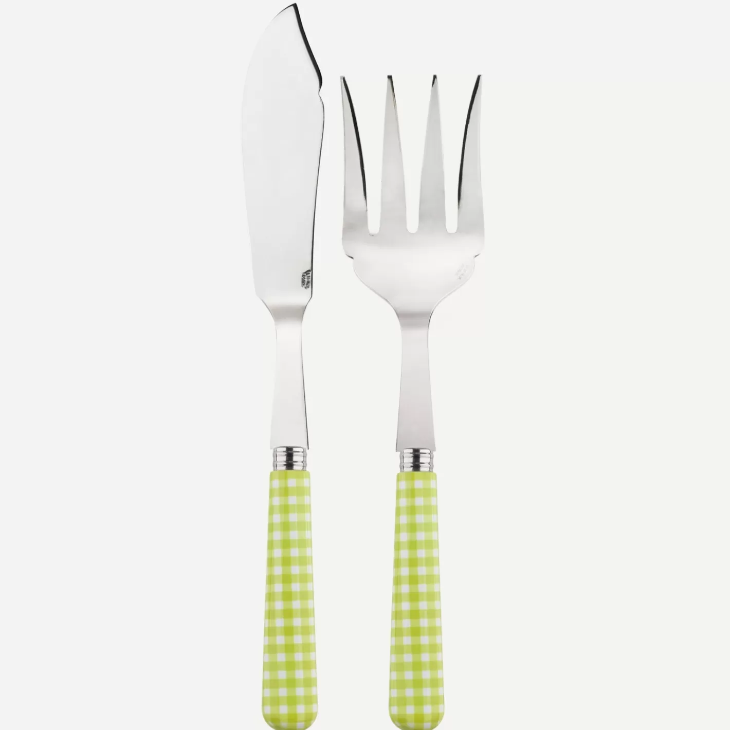 Sabre Paris Fish Serving Set>Gingham, Lime