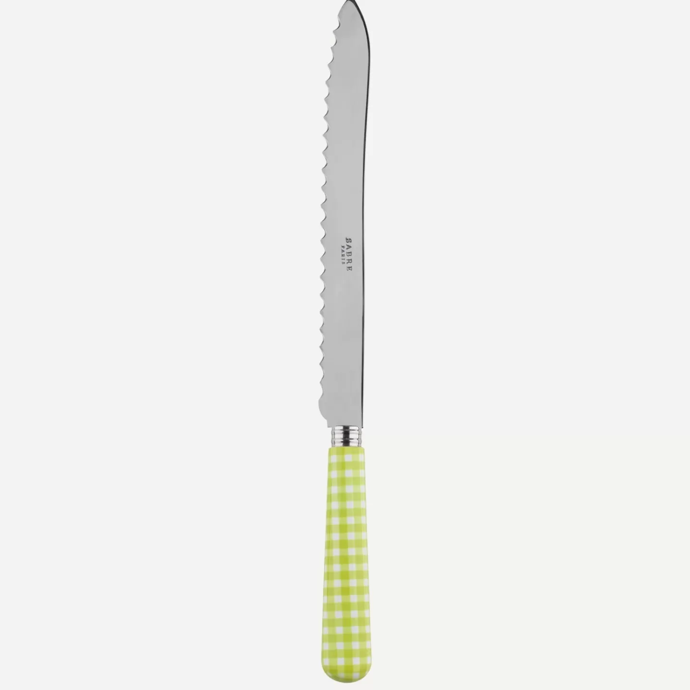 Sabre Paris Bread Knife>Gingham, Lime