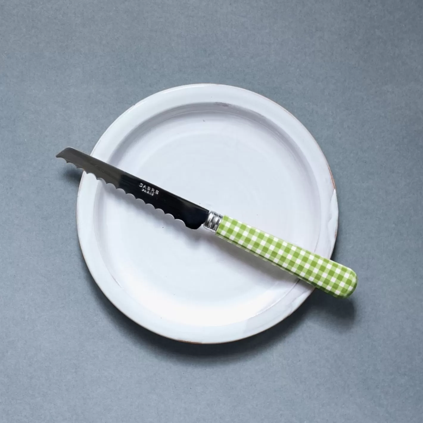 Sabre Paris Cheese Knife>Gingham, Lime