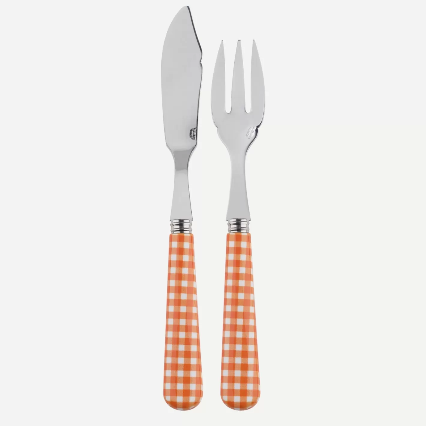 Sabre Paris Fish Knife | Fish Fork>Gingham, Orange